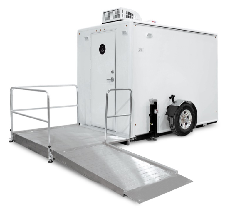 ADA-Compliant Restroom Trailer with wheelchair ramp